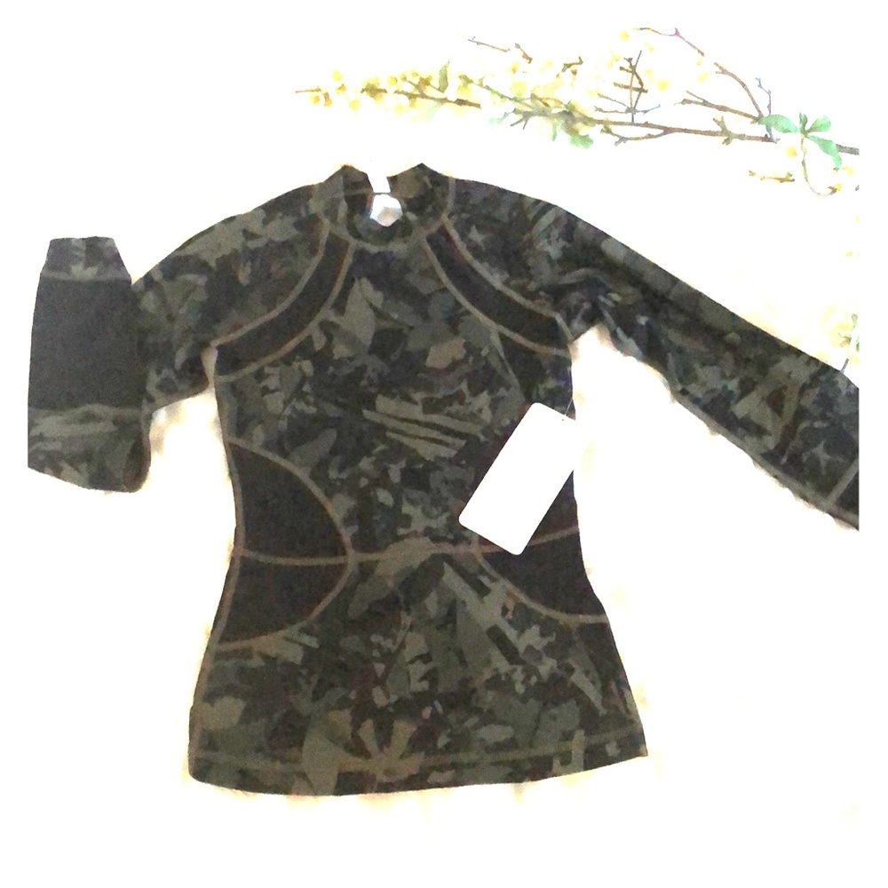 Nwt Lululemon UV50 Camo gator green super spendex
